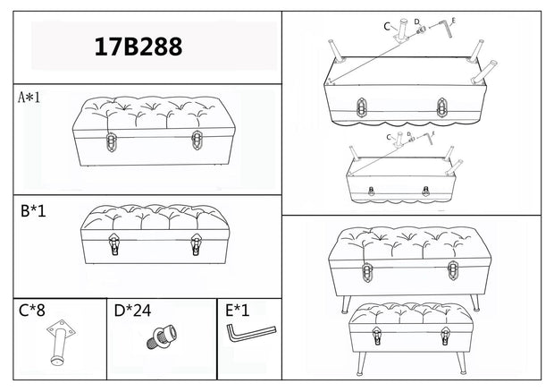 Puff/Contenitore Tirana Coppia cm 102x43,5x49,5 - 82x36x37 (13)