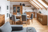 Ripiano in impiallacciato e vetro con LED Montenegro 34 Small Rustic Oak, l105xl23xH23 cm (2)