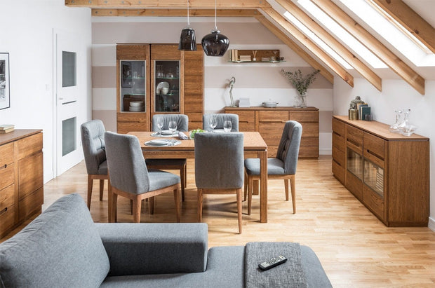Ripiano in impiallacciato e vetro con LED Montenegro 34 Small Rustic Oak, l105xl23xH23 cm (2)
