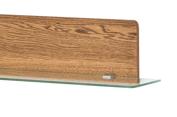 Ripiano in impiallacciato e vetro con LED Montenegro 34 Small Rustic Oak, l105xl23xH23 cm (5)