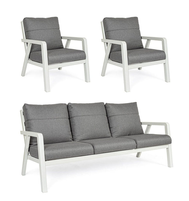 Bizzotto Salotto da giardino 5 posti Truman Grigio
