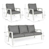 Bizzotto Salotto da giardino 5 posti Truman Grigio