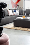 Bizzotto Salotto da giardino modulare 5 posti con pouf Piper Antracite