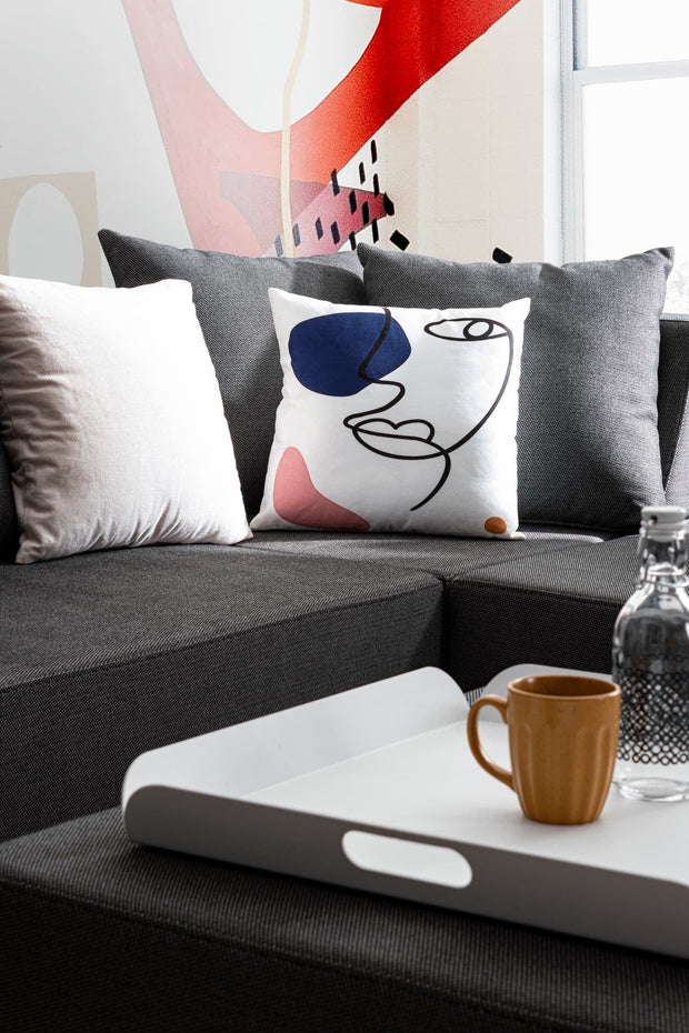 Bizzotto Salotto da giardino modulare 5 posti con pouf Piper Antracite
