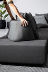 Bizzotto Salotto da giardino modulare 5 posti con pouf Piper Antracite