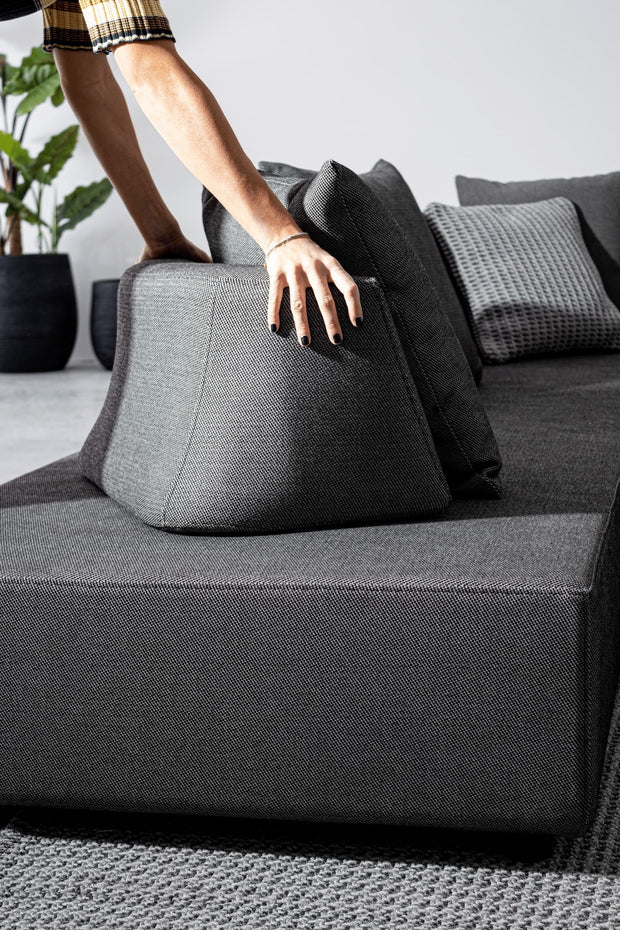 Bizzotto Salotto da giardino modulare 5 posti con pouf Piper Antracite