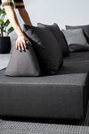 Bizzotto Salotto da giardino modulare 5 posti con pouf Piper Antracite