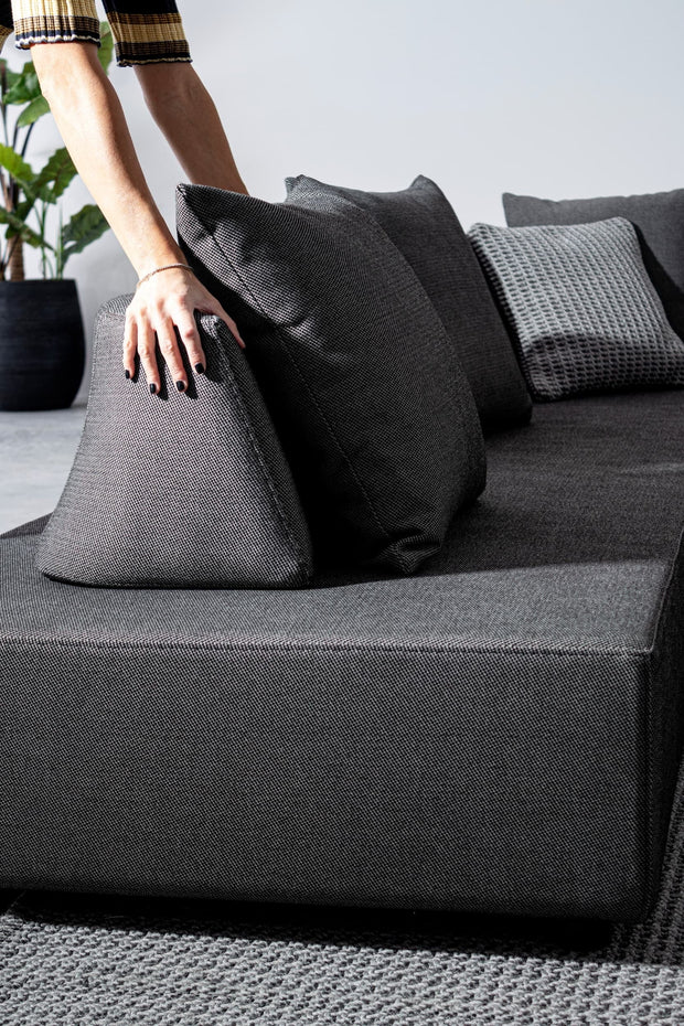 Bizzotto Salotto da giardino modulare 5 posti con pouf Piper Antracite