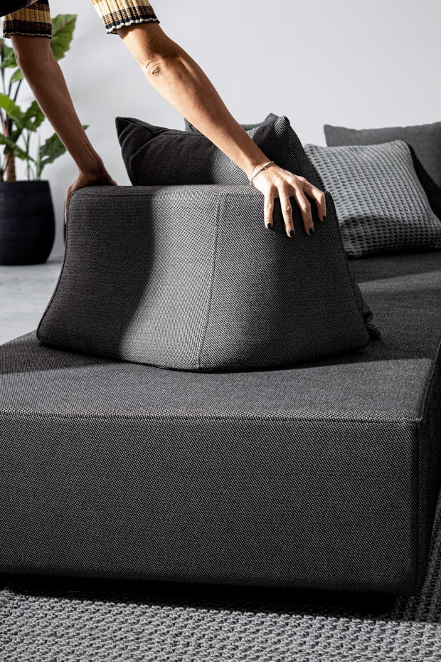 Bizzotto Salotto da giardino modulare 5 posti con pouf Piper Antracite