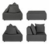 Bizzotto Salotto da giardino modulare 5 posti con pouf Piper Antracite