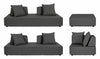Bizzotto Salotto da giardino modulare 5 posti con pouf Piper Antracite