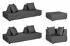 Bizzotto Salotto da giardino modulare 5 posti con pouf Piper Antracite