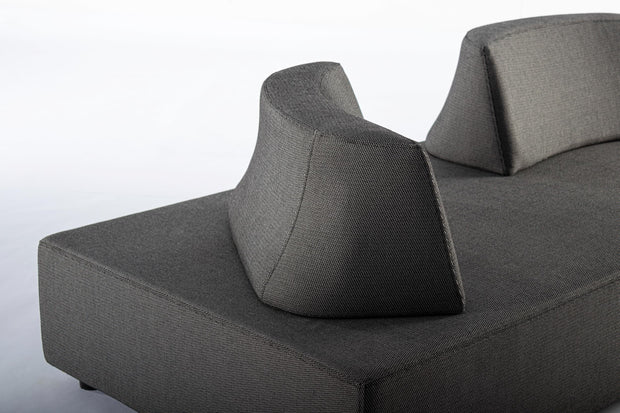 Bizzotto Salotto da giardino modulare 5 posti con pouf Piper Antracite