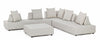 Bizzotto Salotto da giardino modulare 5 posti con pouf Piper Beige