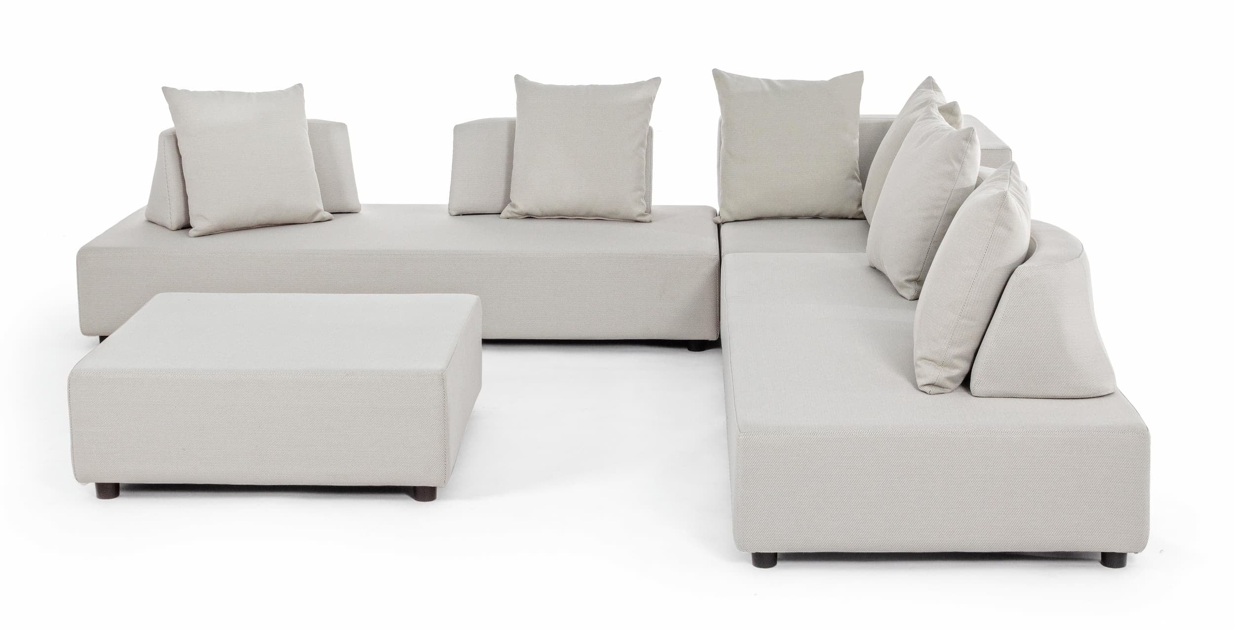 Bizzotto Salotto da giardino modulare 5 posti con pouf Piper Beige