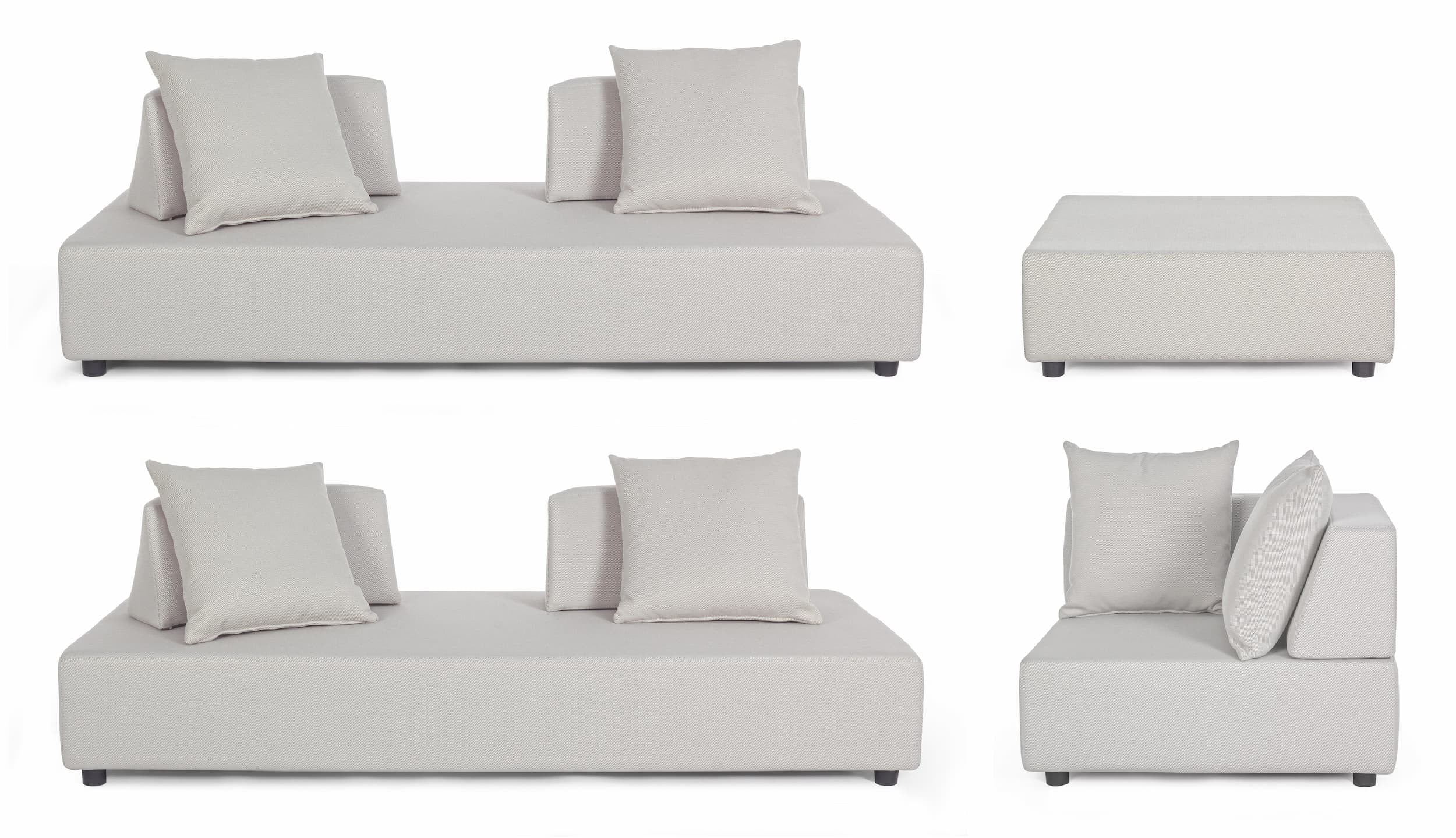 Bizzotto Salotto da giardino modulare 5 posti con pouf Piper Beige