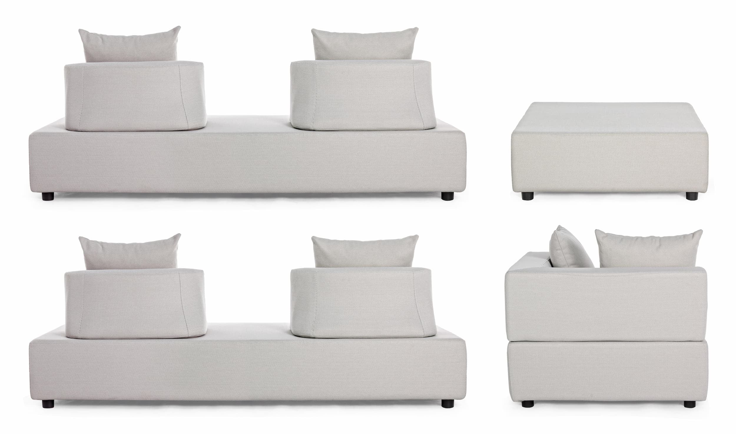 Bizzotto Salotto da giardino modulare 5 posti con pouf Piper Beige