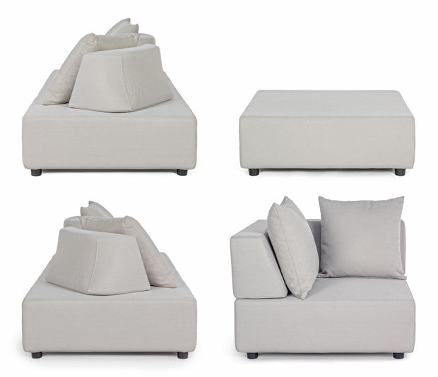 Bizzotto Salotto da giardino modulare 5 posti con pouf Piper Beige