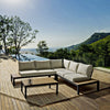 Bizzotto Salotto da giardino modulare 5 posti con tavolino Elias Beige