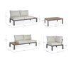 Bizzotto Salotto da giardino modulare 5 posti con tavolino Elias Beige