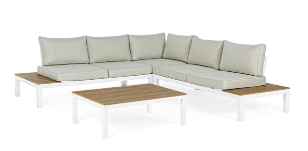 Bizzotto Salotto da giardino modulare 5 posti con tavolino Elias Beige
