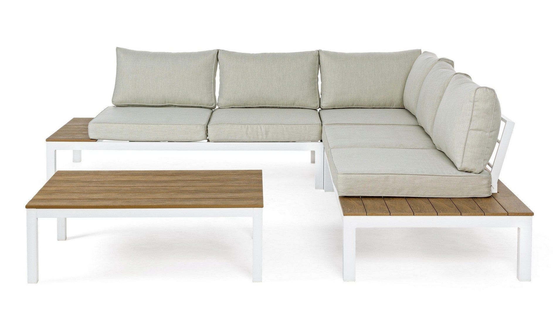 Bizzotto Salotto da giardino modulare 5 posti con tavolino Elias Beige