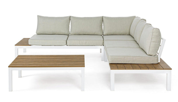 Bizzotto Salotto da giardino modulare 5 posti con tavolino Elias Beige