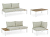 Bizzotto Salotto da giardino modulare 5 posti con tavolino Elias Beige