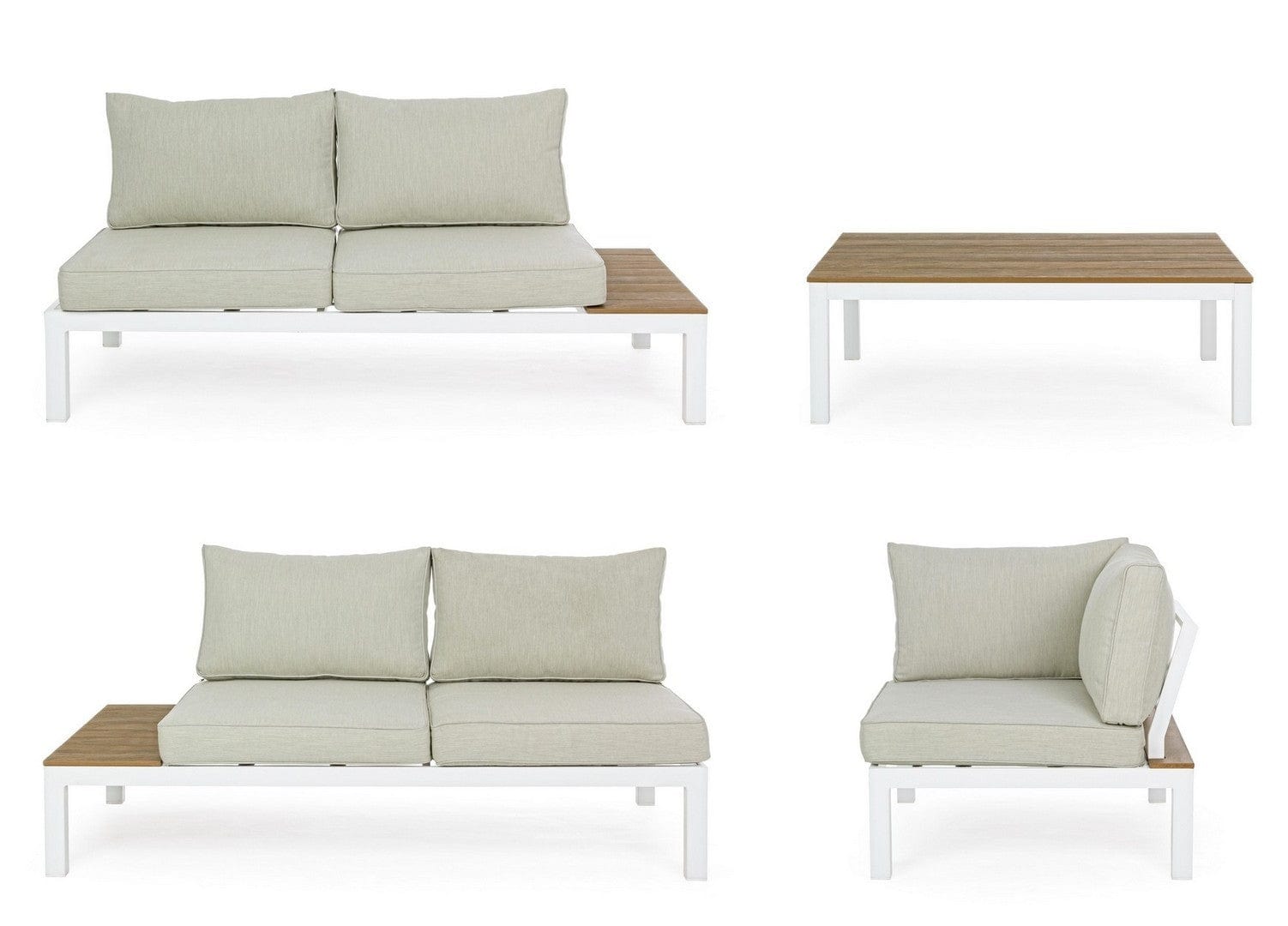 Bizzotto Salotto da giardino modulare 5 posti con tavolino Elias Beige