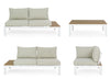 Bizzotto Salotto da giardino modulare 5 posti con tavolino Elias Beige