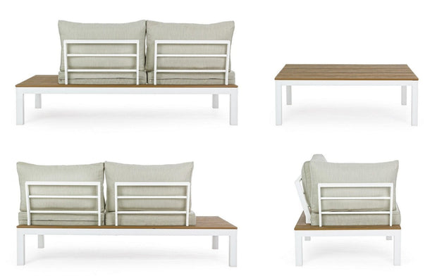 Bizzotto Salotto da giardino modulare 5 posti con tavolino Elias Beige