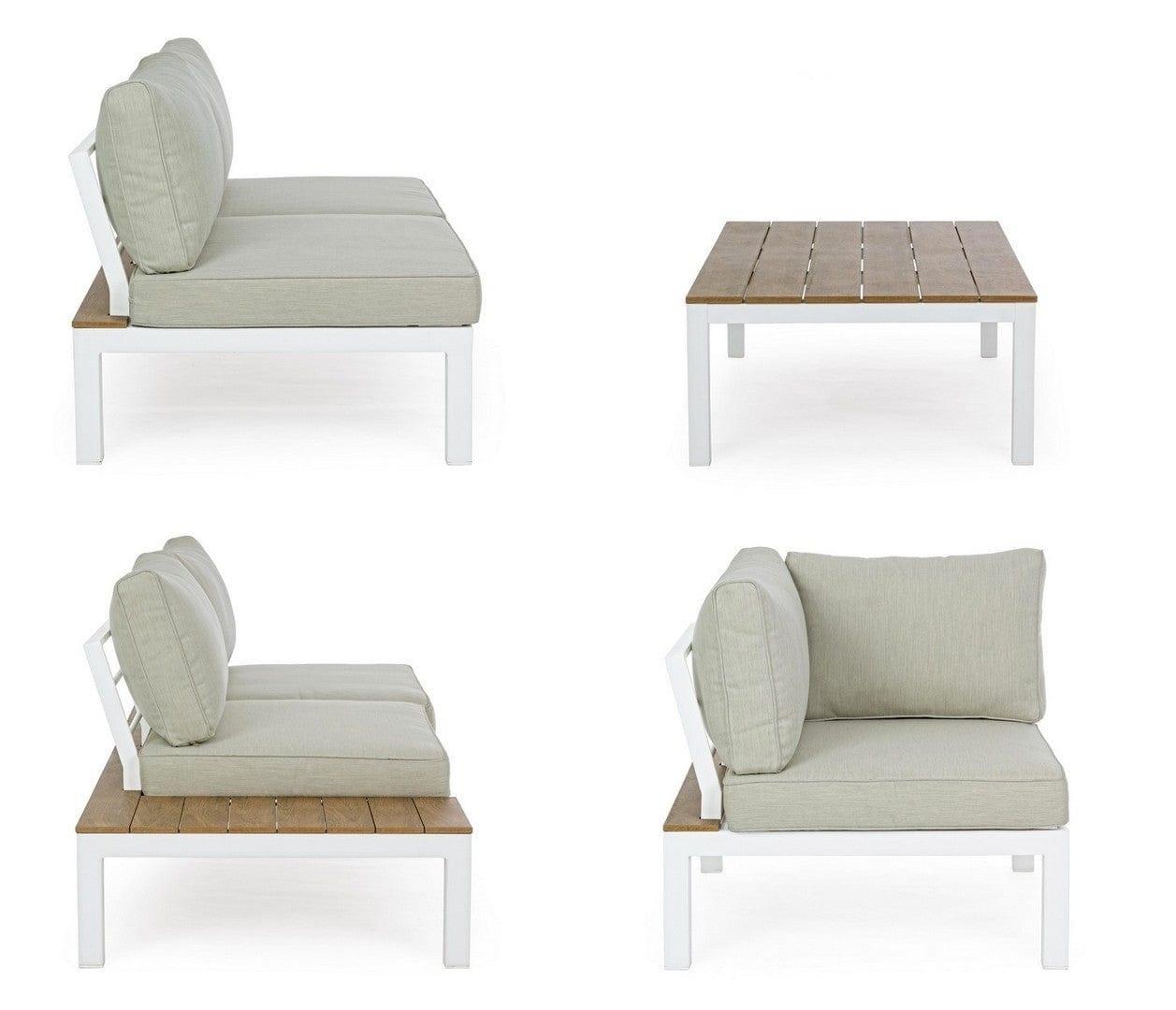 Bizzotto Salotto da giardino modulare 5 posti con tavolino Elias Beige