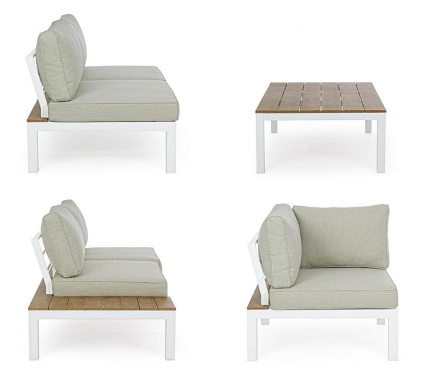 Bizzotto Salotto da giardino modulare 5 posti con tavolino Elias Beige