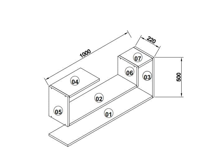 Scaffale da muro Airy Bianco (1)