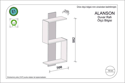Scaffale da muro Alanson Marrone (1)