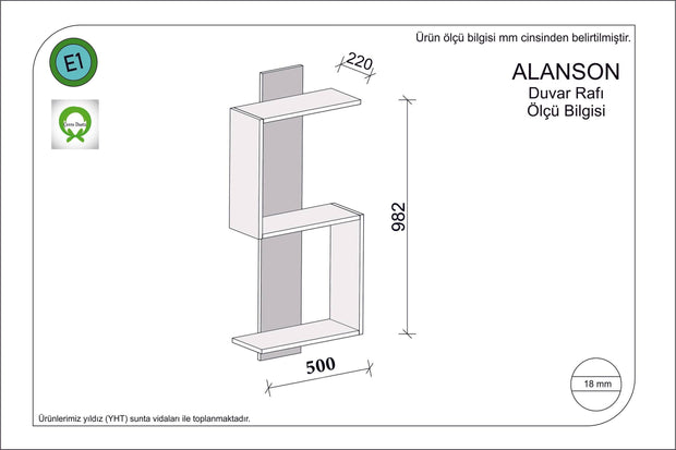 Scaffale da muro Alanson Marrone (1)