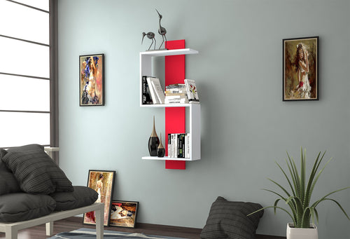 Scaffale da muro Alanson Rosso