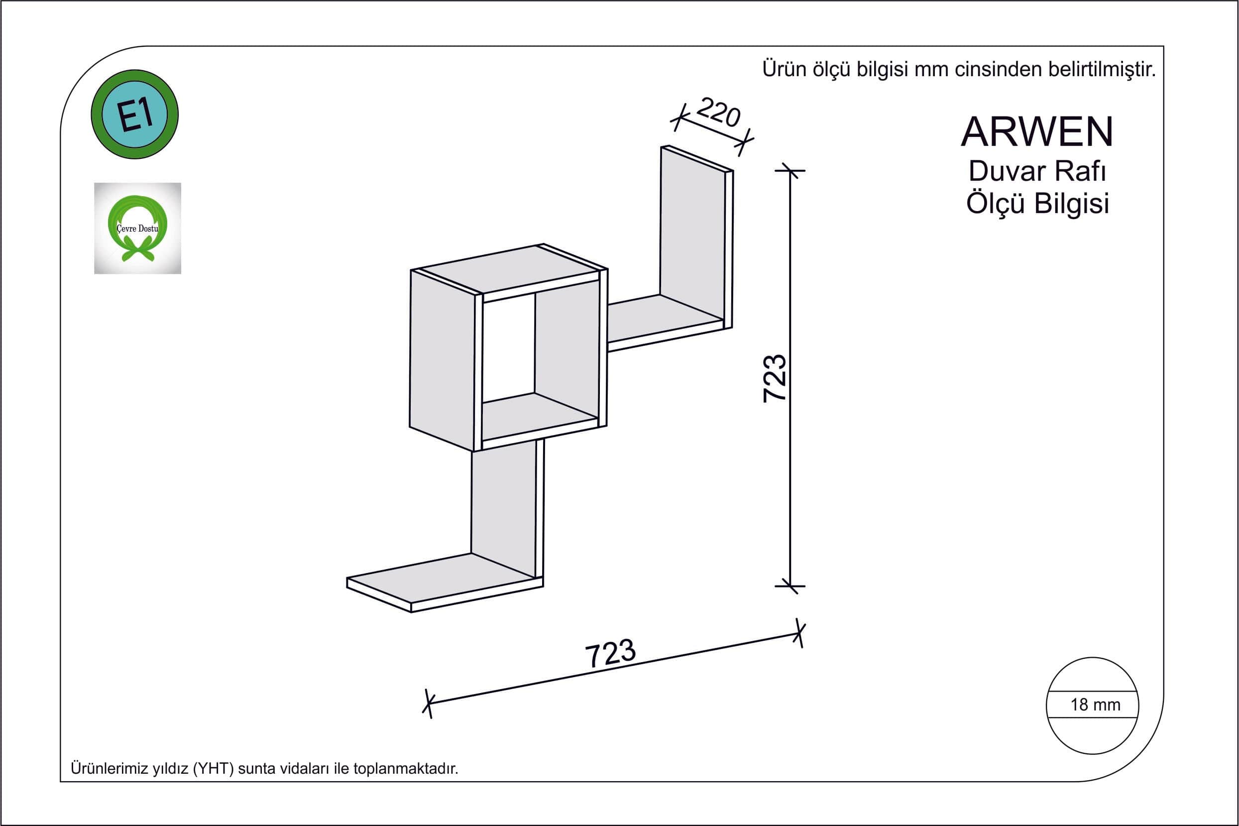 Scaffale da muro Arwen Marrone (1)