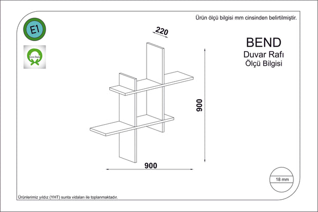 Scaffale da muro Bend Marrone (1)
