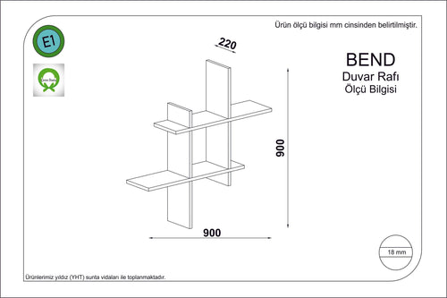 Scaffale da muro Bend Marrone (1)