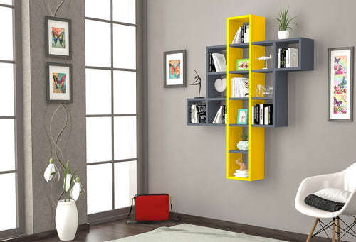 Scaffale da muro Chike Giallo