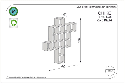 Scaffale da muro Chike Nero (1)