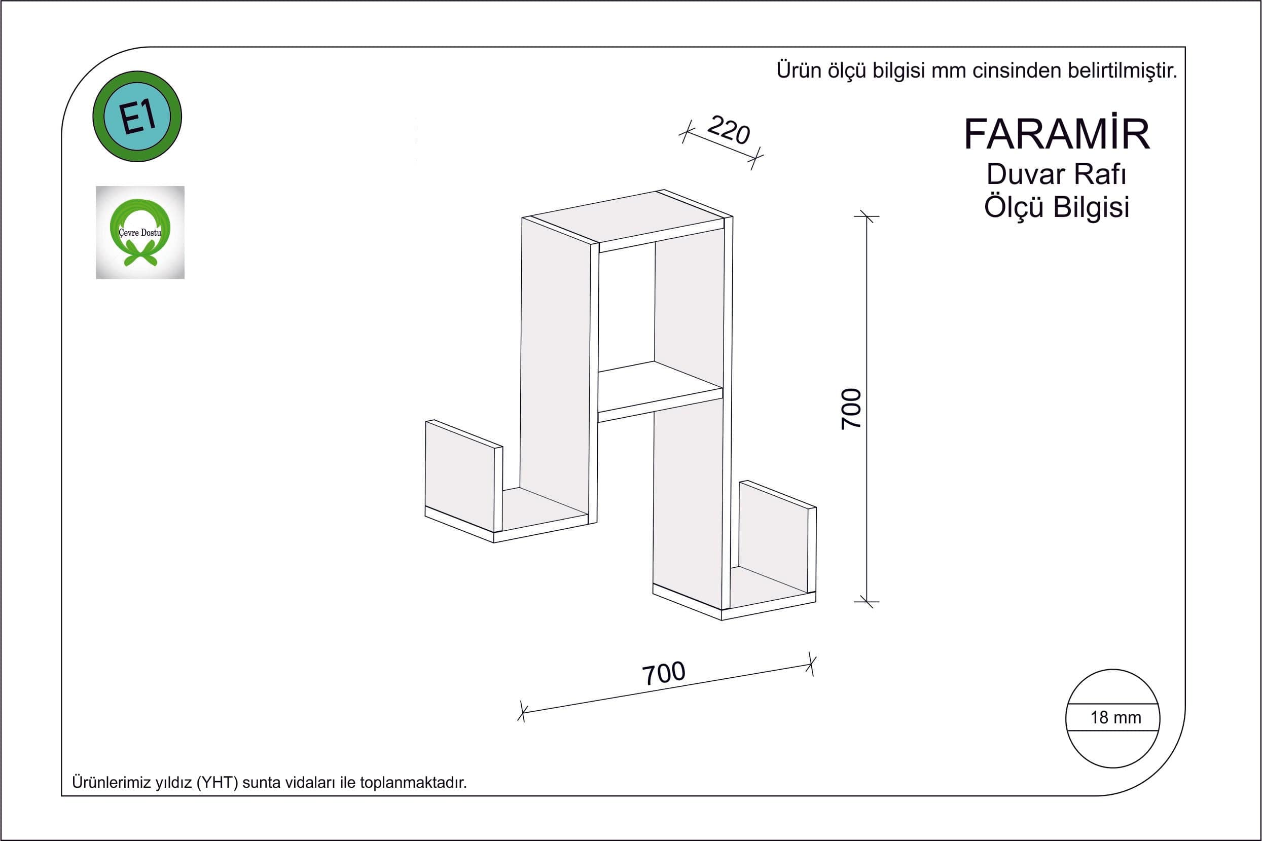 Scaffale da muro Faramir Marrone (1)