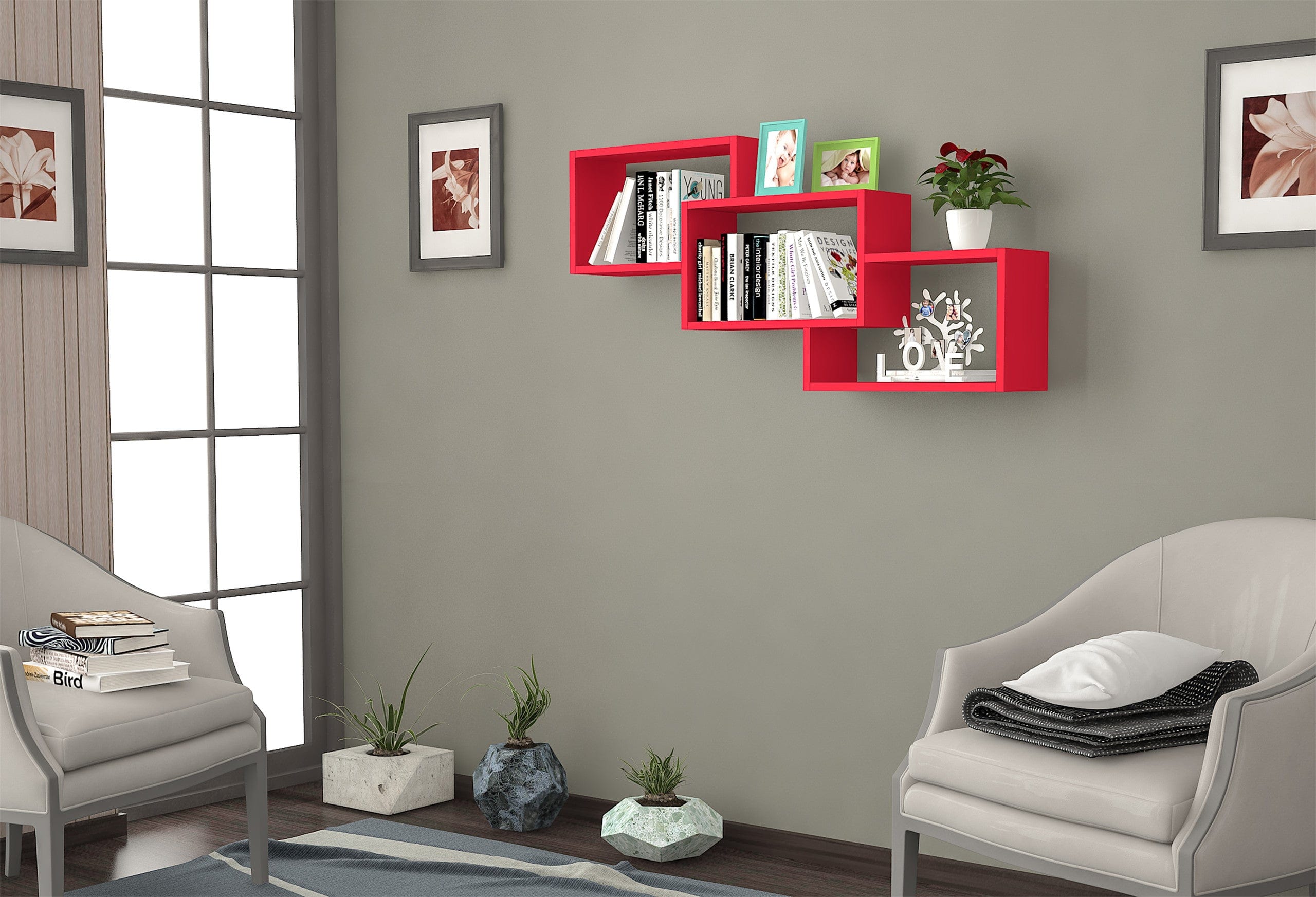Scaffale da muro Gimli Rosso