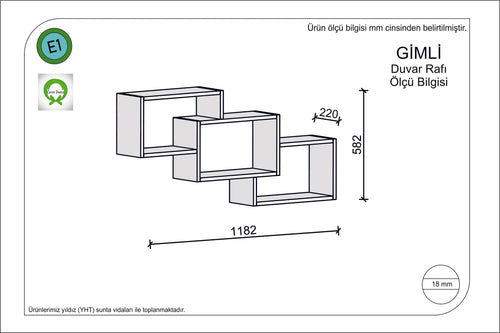 Scaffale da muro Gimli Rosso (1)