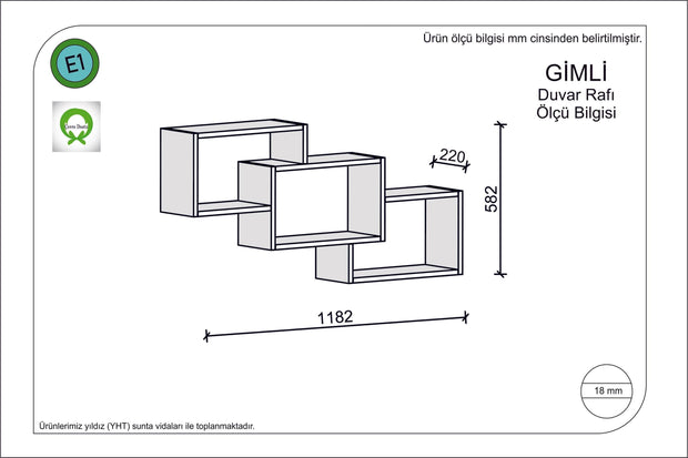 Scaffale da muro Gimli Rosso (1)