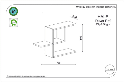 Scaffale da muro Half Rosso (1)