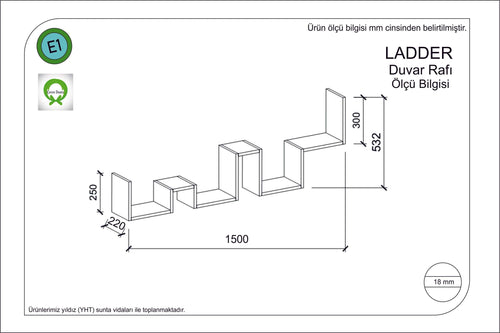 Scaffale da muro Ladder Noce (1)