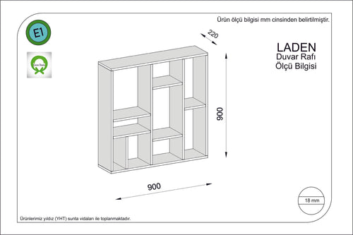Scaffale da muro Laden Antracite (1)