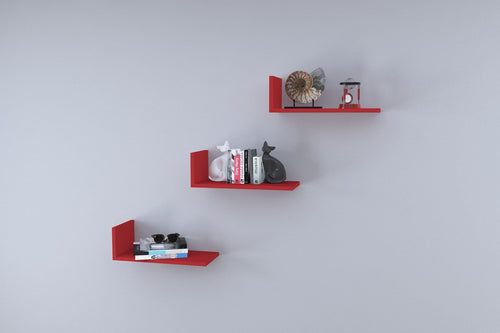 Scaffale da muro Legnart Rosso